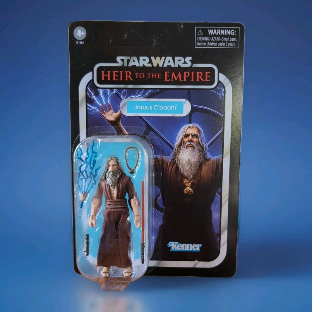 Hasbro Star Wars Vintage Collection Joruus C'Baoth action figure in original packaging with lightsaber and accessories