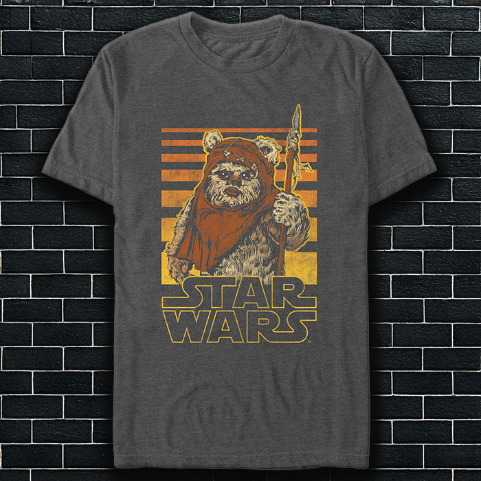 An image of a Star Wars Retro Ewok Gradient T-Shirt in Vintage Style