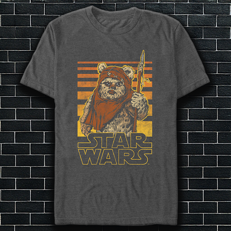 An image of a Star Wars Retro Ewok Gradient T-Shirt in Vintage Style