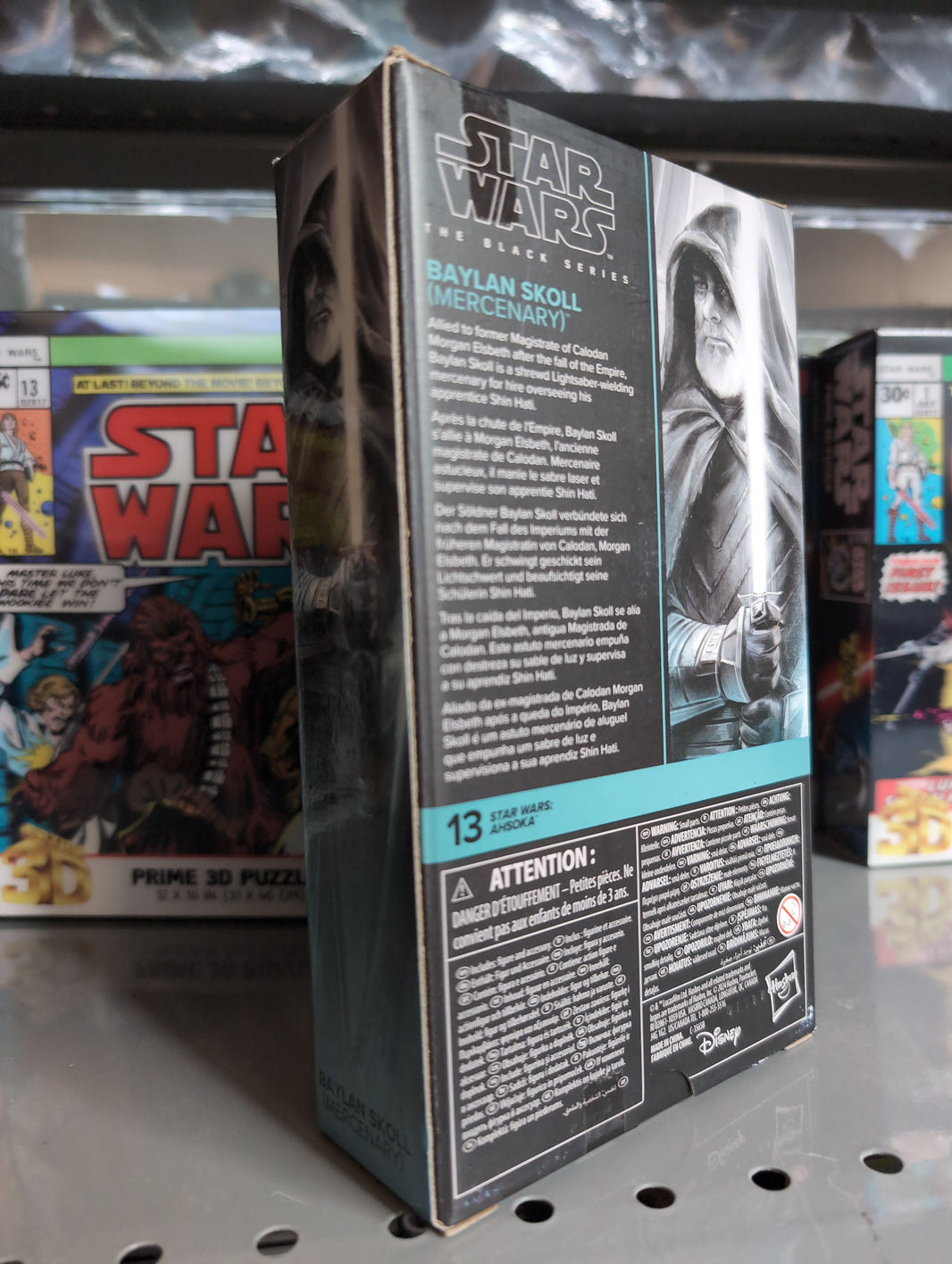 Hasbro Star Wars Black Series Baylan Skoll 1:12 scale figure in collector packaging with character details on the back panel