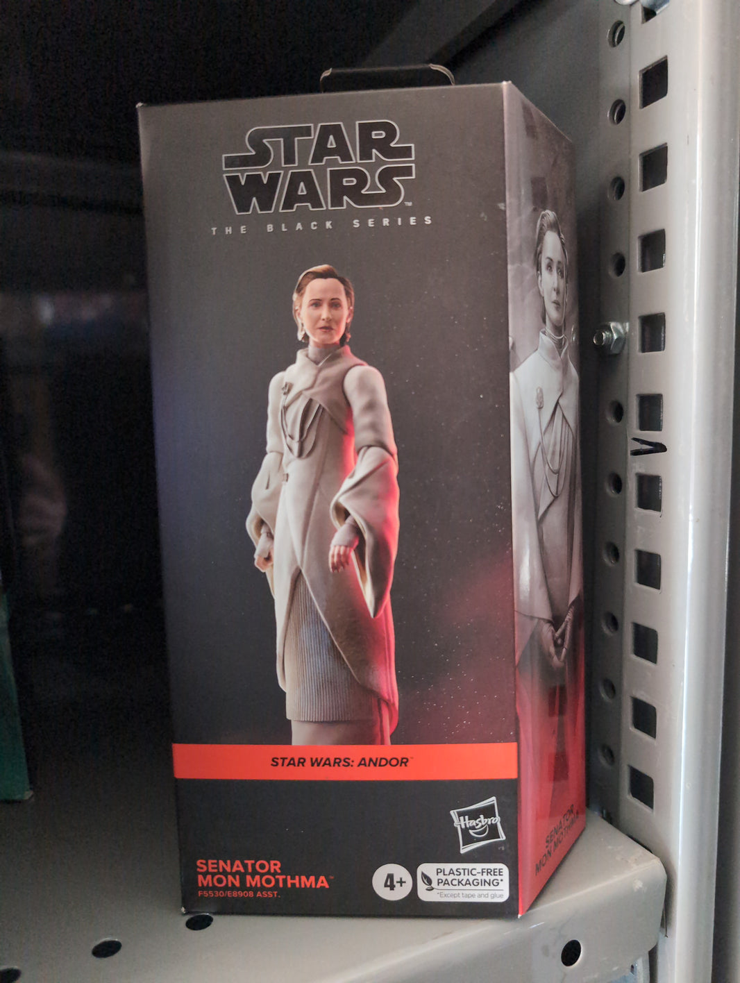 Hasbro Star Wars Black Series Senator Mon Mothma action figure from Andor in detailed white robes packaging