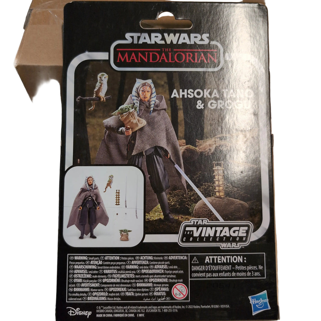 Kenner Star Wars Vintage Collection Ahsoka Tano and Grogu action figure packaging from The Mandalorian series