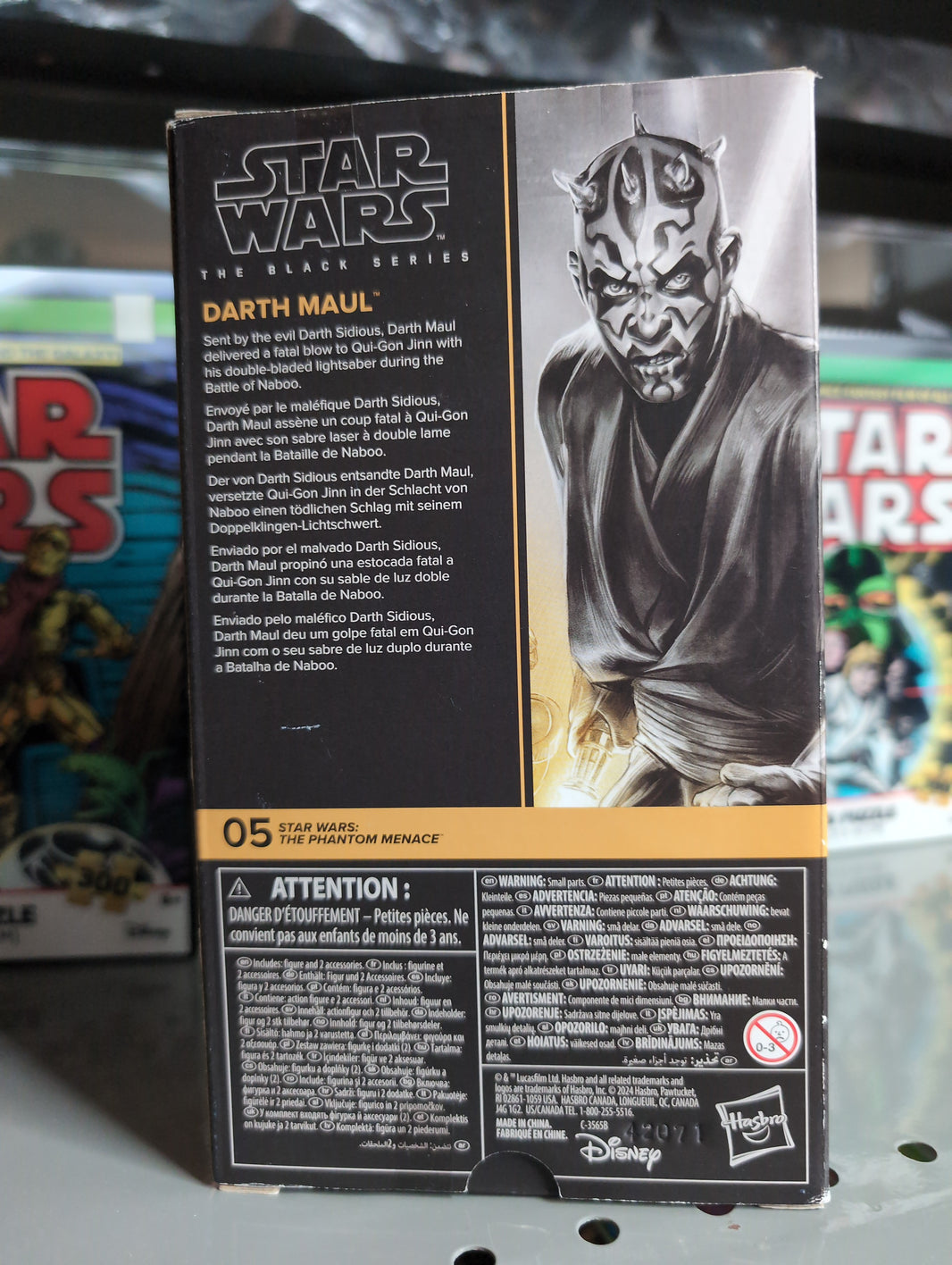 Hasbro Star Wars Black Series Darth Maul 6-inch action figure with detailed sculpt and packaging from The Phantom Menace