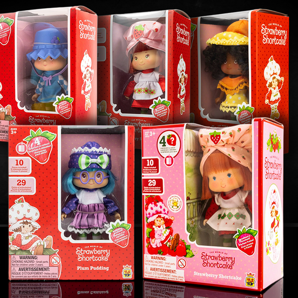 Loyal Subjects Strawberry Shortcake action figure collection with colorful character designs in original packaging