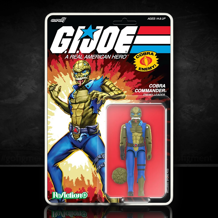 GI Joe Cobra Commander Once a Man figure with shield in vintage packaging collectible Hasbro