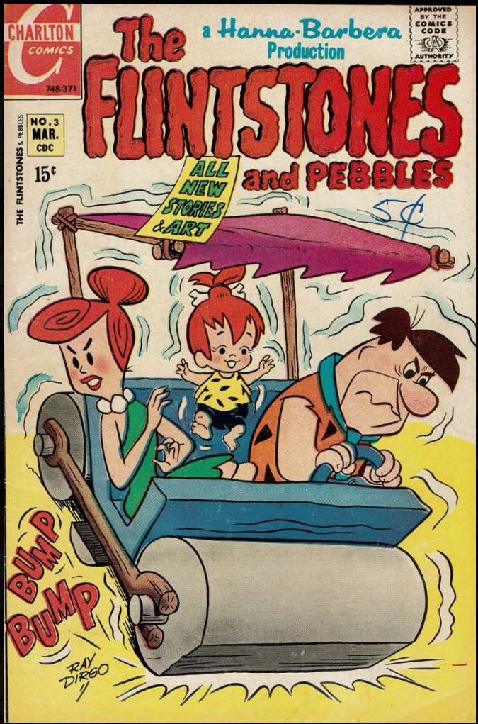 Cover of The Flintstones #3 comic book published by Charlton Comics in 1971