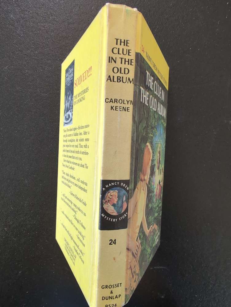 24 The Clue in the Old Album Yellow Bar Nancy Drew Mystery Books -1947-YB image 4