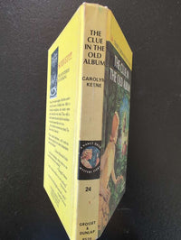 24 The Clue in the Old Album Yellow Bar Nancy Drew Mystery Books -1947-YB image 4