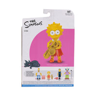 Lisa Simpson with Saxaphone Wave 2 Action Figure The Simpsons 5in Scale by Jakks Pacific in packaging with pink background
