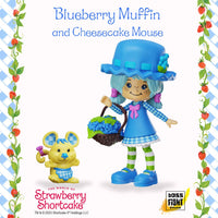 Boss Fight Studio Llc Blueberry Muffin figure in blue dress and hat with Cheesecake Mouse accessory on white background