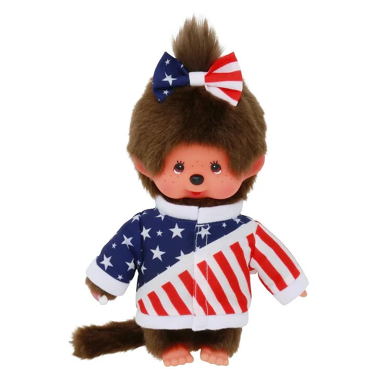 Monchhichi Patriotic 7" Plush Toy - Classic Collectible Thumb-Sucking Monkey image 2