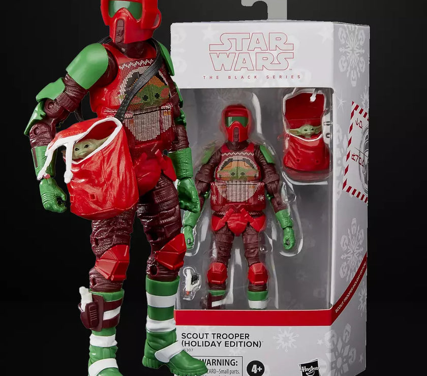 Christmas Biker Scout Action Figure Star Wars Black Series 1:12 Scale image 0