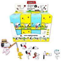 K-Wonderland Peanuts Snoopy blind box collection featuring miniature figures in various playful poses with colorful packaging