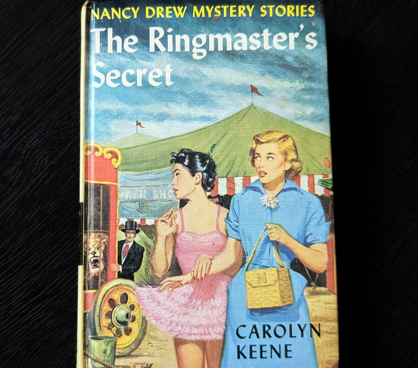31 The Ringmaster's Secret Nancy Drew Book -1953 Blue Endpages image 0