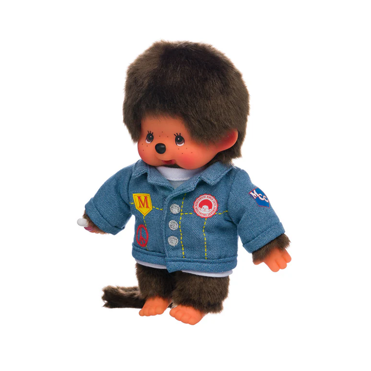 Monchhichi Boy Denim 7" Plush Toy - Classic Collectible Thumb-Sucking Monkey image 7
