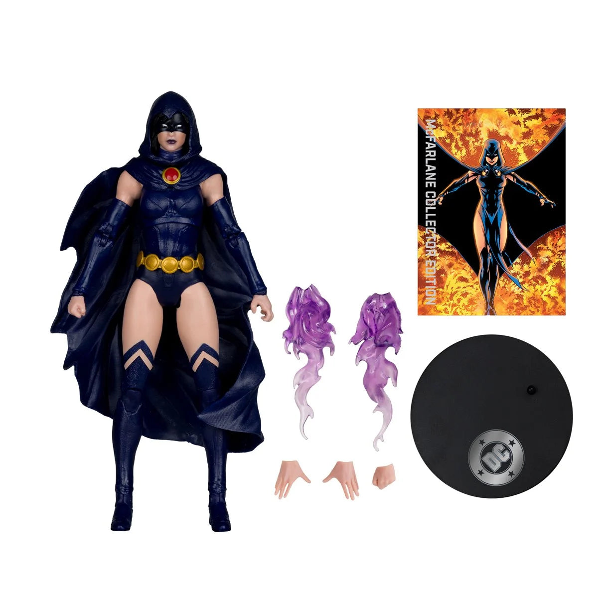 Raven 7" McFarlane Action Figure DC Multiverse Wave 16 Collector Edition with purple effects and stand, McFarlane Toys