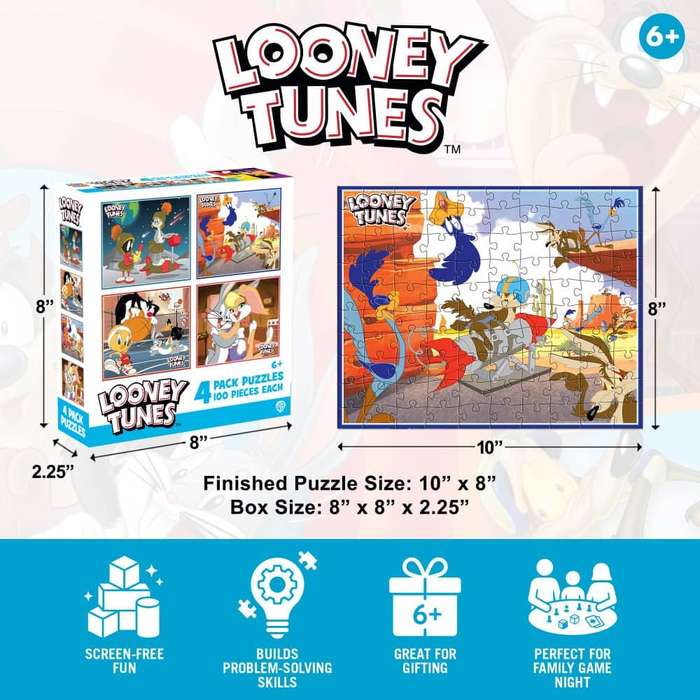 Looney Tunes 100 Piece Jigsaw Puzzles 4-Pack by MasterPieces