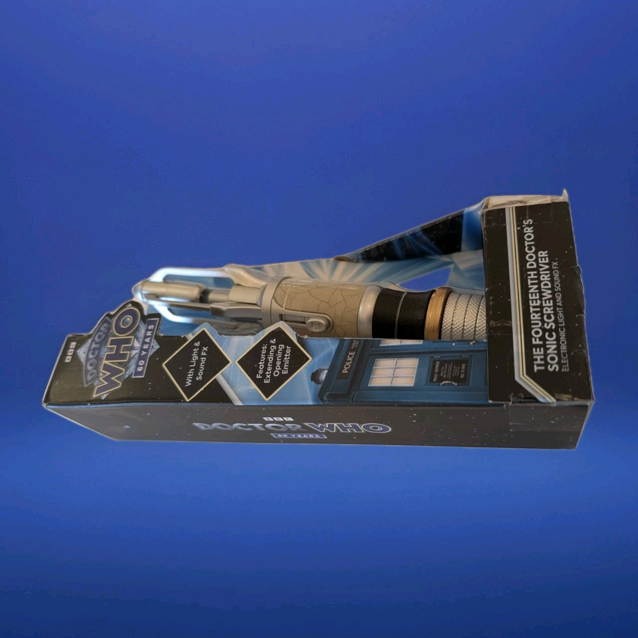 The 14th Doctor's Sonic Screwdriver cosplay prop by Character Online BBC in original Doctor Who packaging