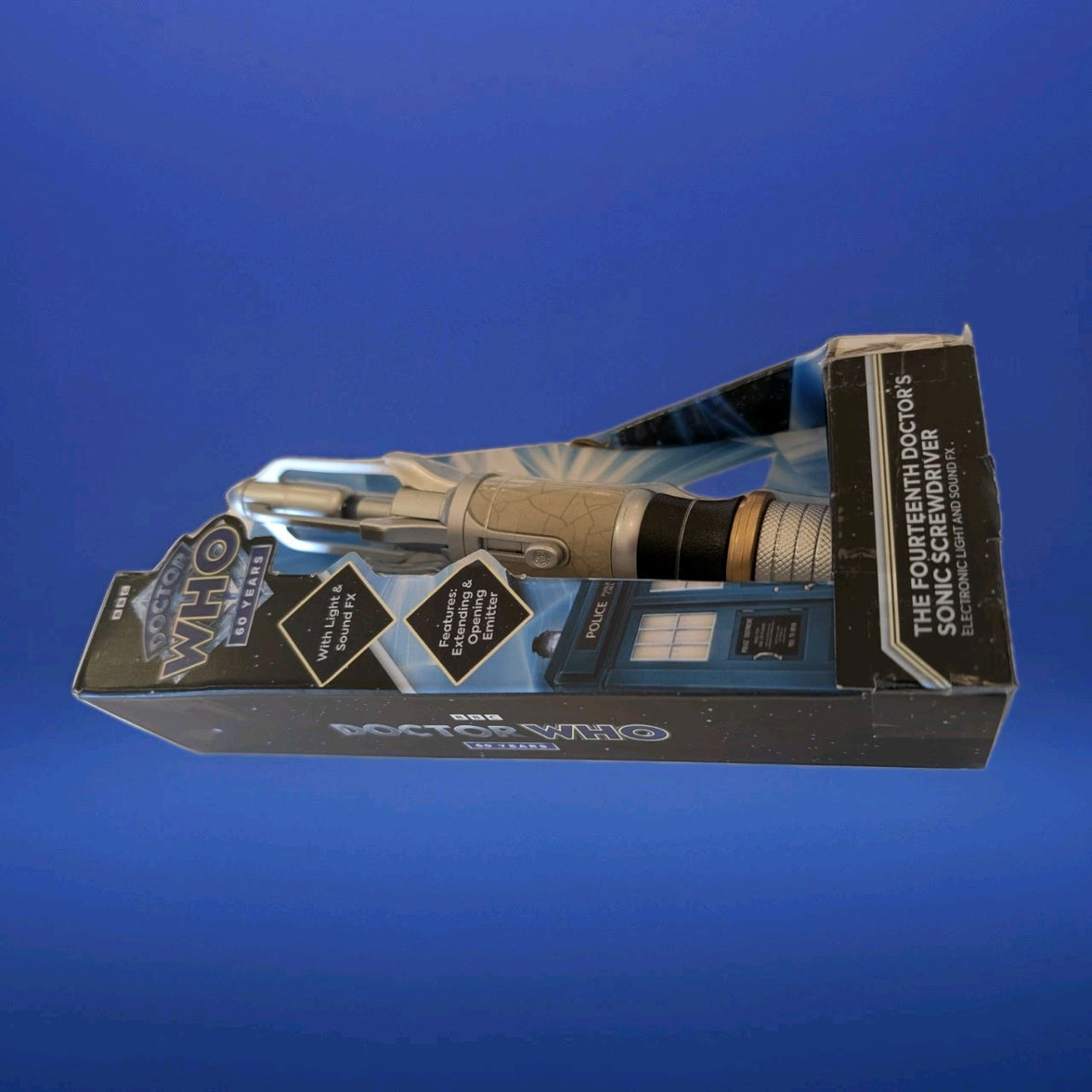 The 14th Doctor's Sonic Screwdriver cosplay prop by Character Online BBC in original Doctor Who packaging