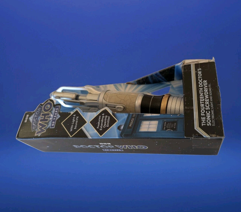 The 14th Doctor's Sonic Screwdriver cosplay prop by Character Online BBC in original Doctor Who packaging