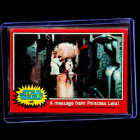 1977 Topps Star Wars trading card featuring Princess Leia message scene vintage collectible by Go Figment