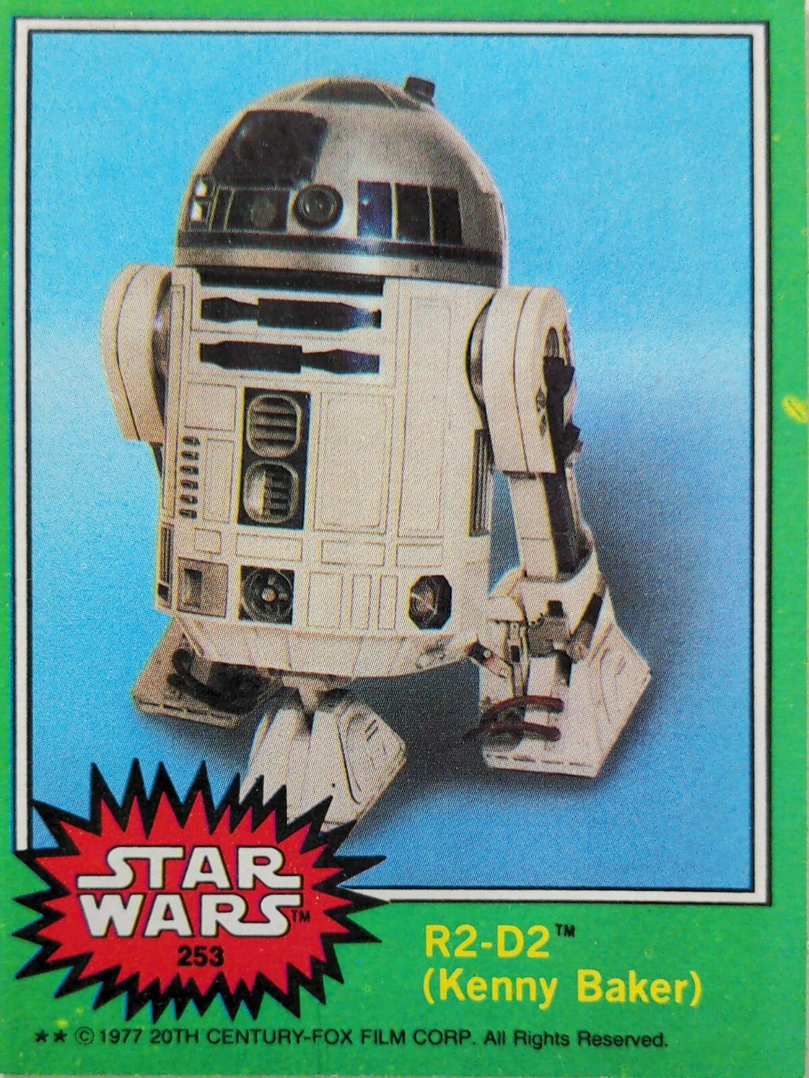 1977 Go Figment Star Wars trading card featuring R2-D2 vintage collectible from the Green Series 4 U Pick set