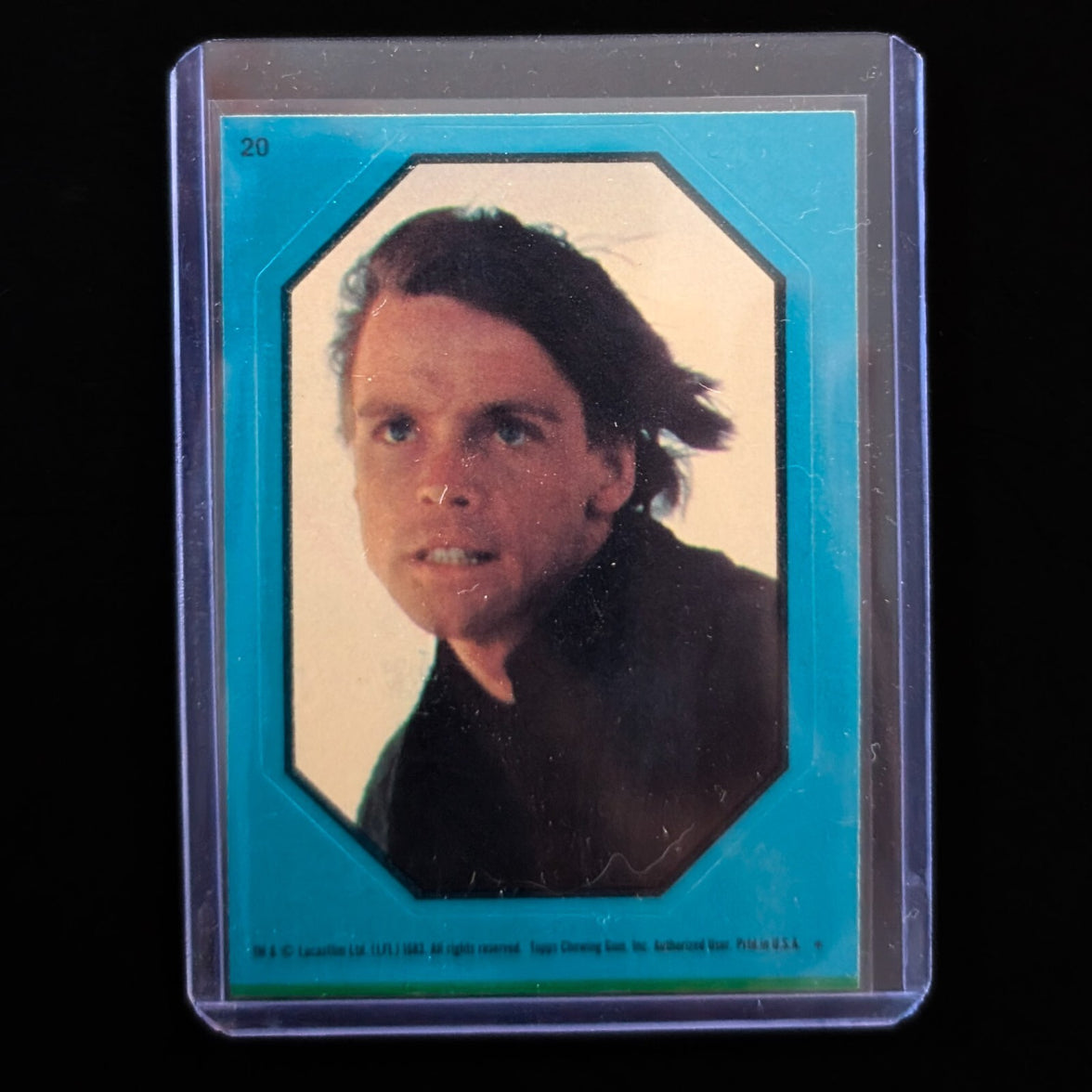 1983 Topps Return of the Jedi Luke Skywalker sticker card in protective case sold by Go Figment