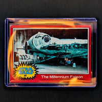 1977 Go Figment Star Wars trading card featuring The Millennium Falcon in protective case vintage collectible