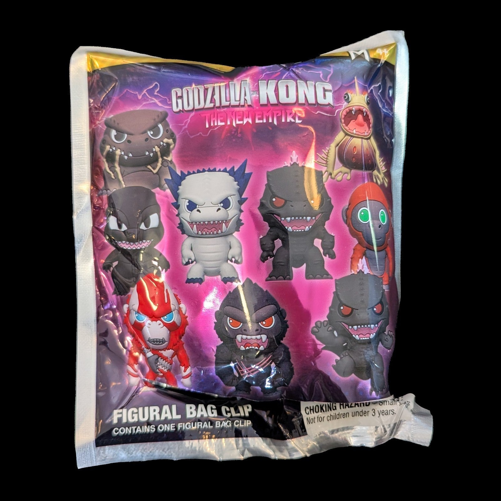 Monogram Godzilla-Kong New Empire 3D foam bag clip keychain collectible featuring multiple characters