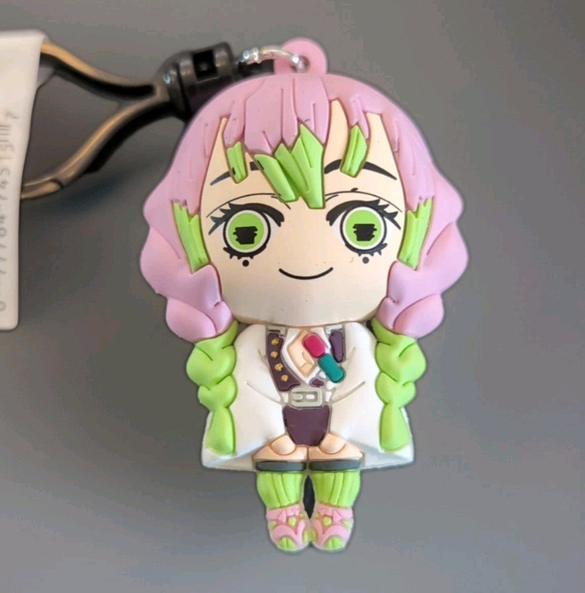 3-inch Monogram Kimetsu no Yaiba Demon Slayer bag clip keychain featuring character in 3D foam PVC design