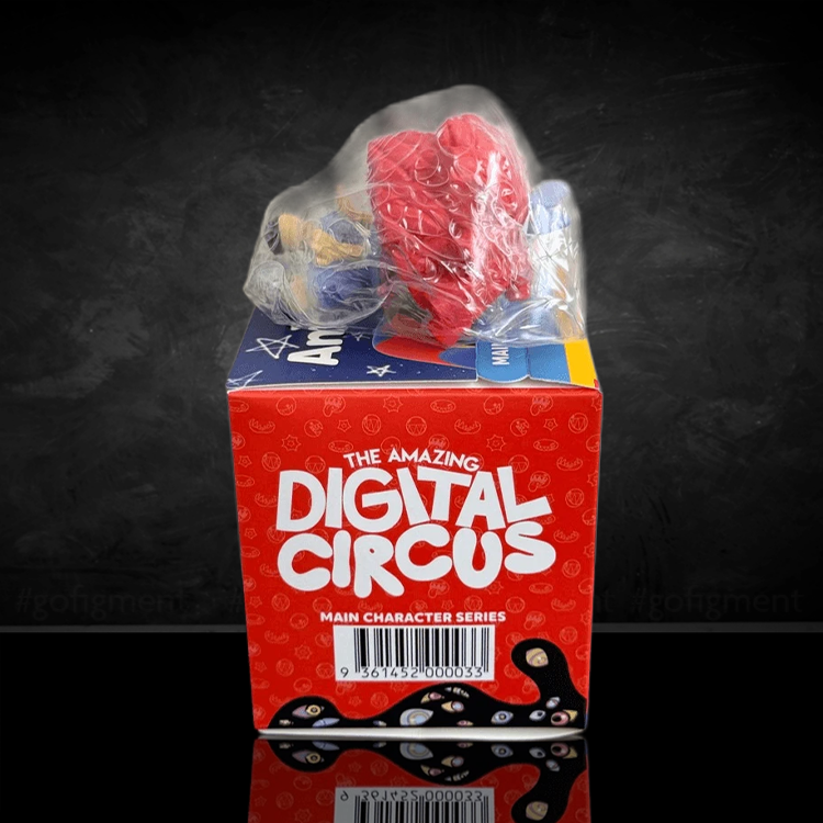 Ragatha figure from The Amazing Digital Circus by Glitch in protective bag on branded collectible box.