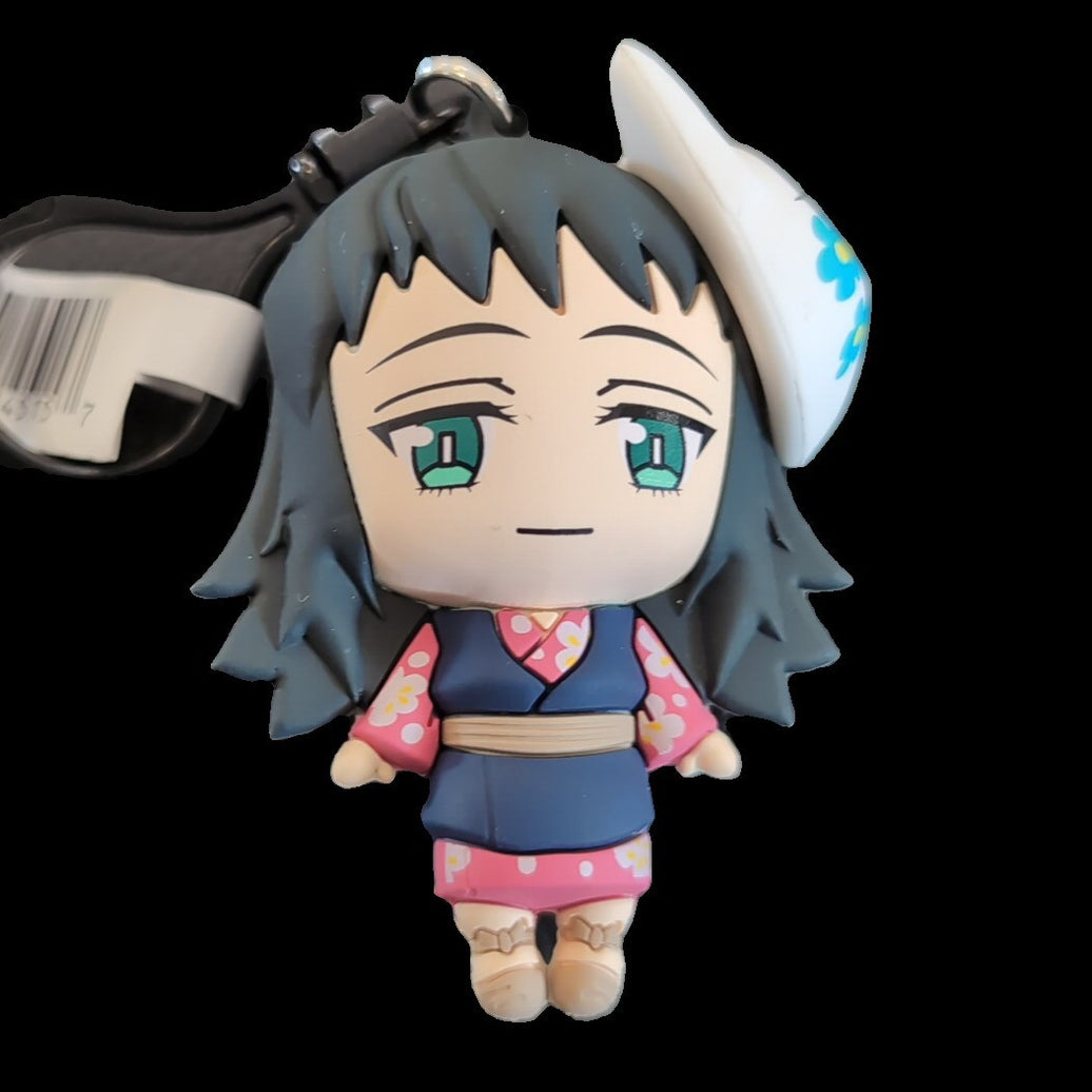 Kimetsu no Yaiba Monogram 3D foam PVC keychain featuring anime character with blue outfit and white hat