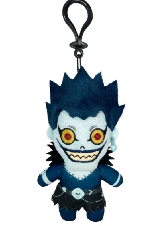 Rarewaves Death Note Ryuk 4.5-inch plush bag clip with clip attachment and detailed cloth design.