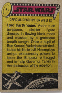 1977 TOPPS STAR WARS Trading Cards -YELLOW Series 3 - U Pick Complete Your Set