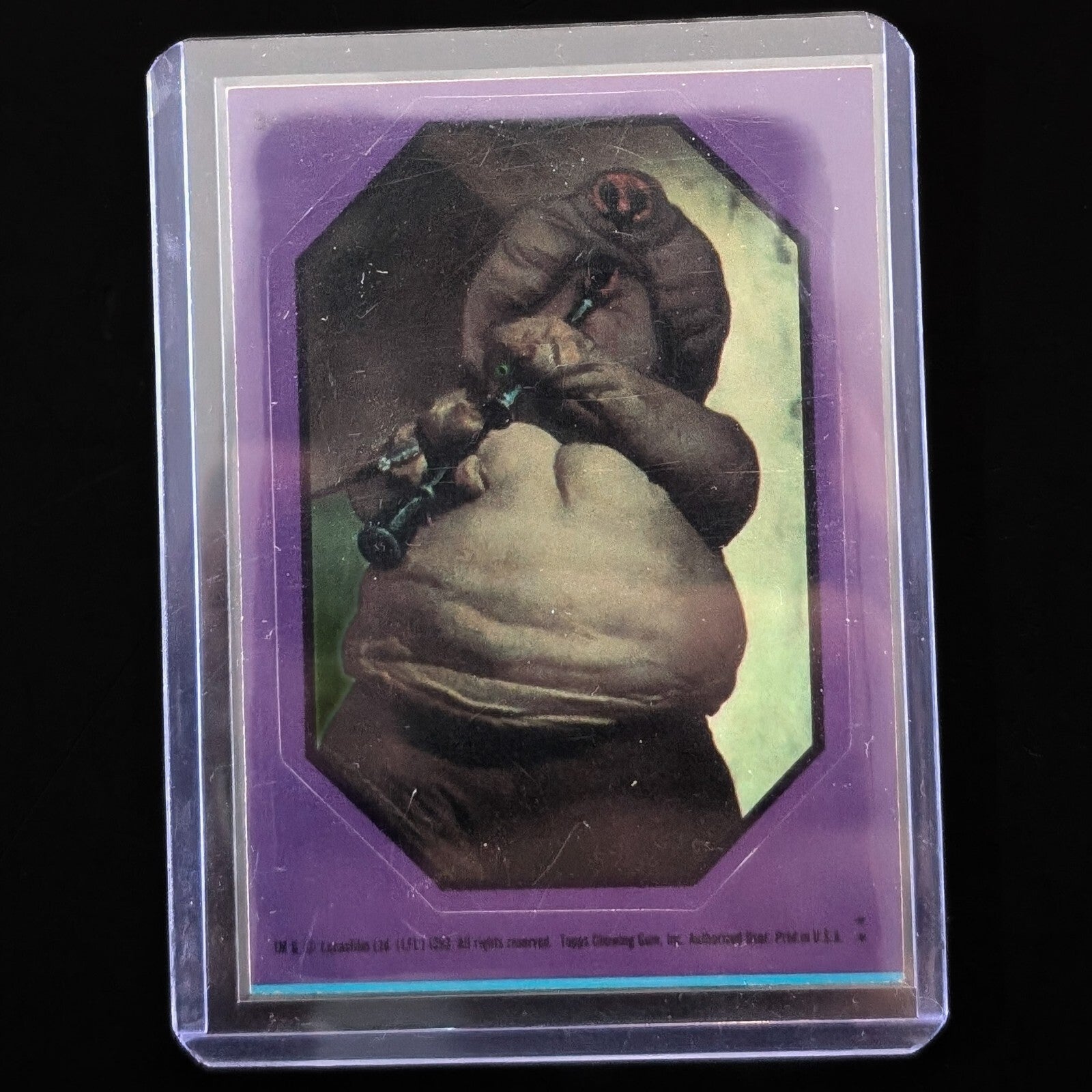 1983 Topps Return of the Jedi vintage sticker card featuring Star Wars character, sold by Go Figment, in protective sleeve