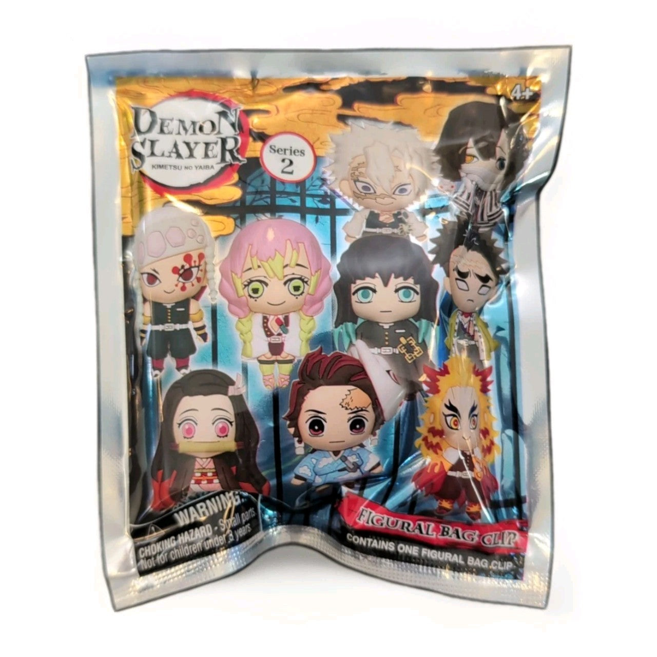 Monogram Demon Slayer Series 2 figural bag clip keychain featuring chibi anime characters in collectible packaging