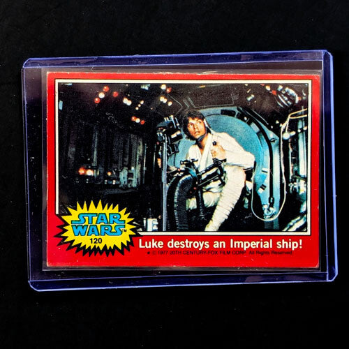 1977 Topps Star Wars trading card featuring Luke destroying an Imperial ship from Go Figment collection