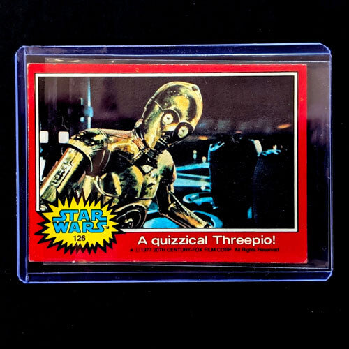 1977 Go Figment Star Wars trading card featuring Threepio from the red series vintage collection set