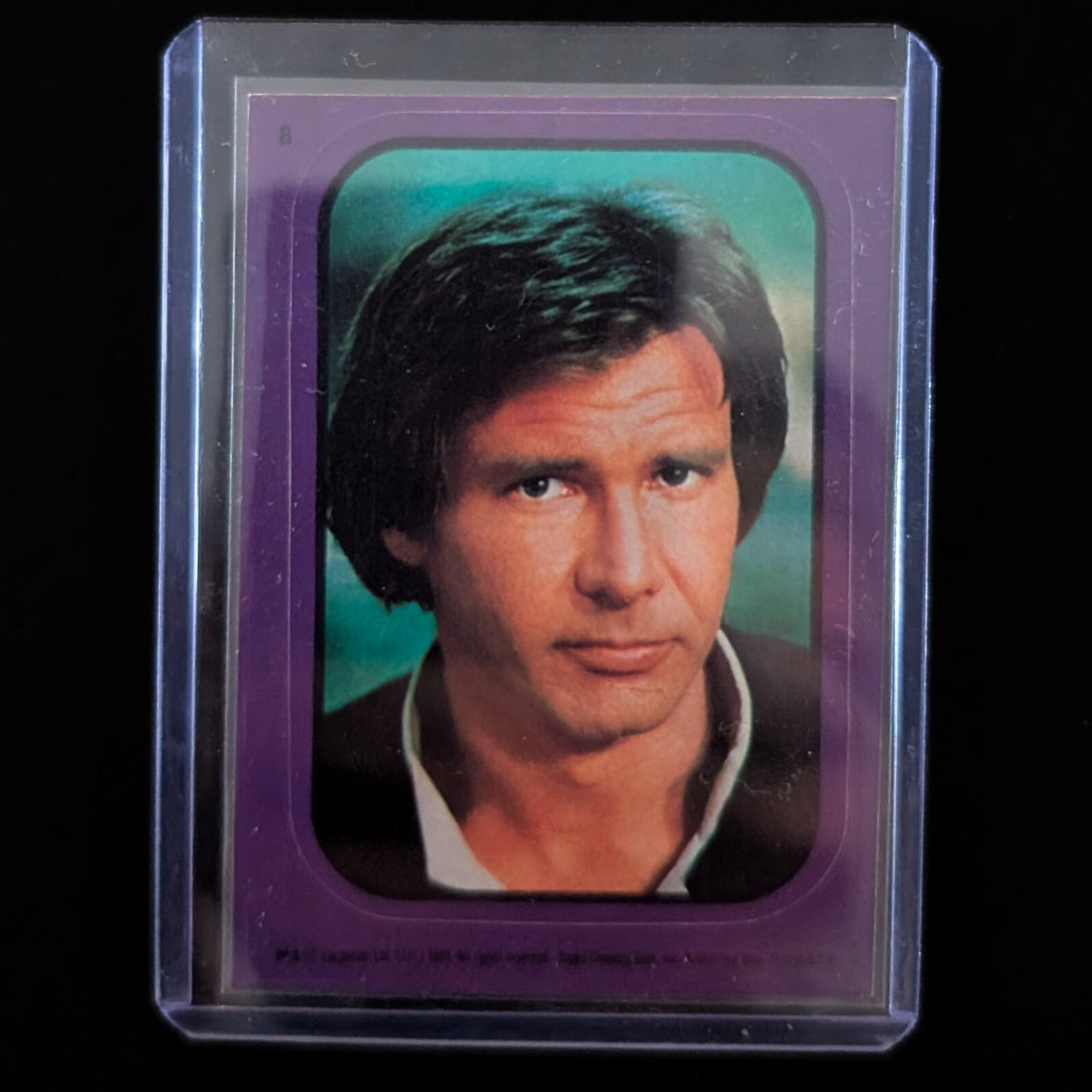 1983 Topps Return of the Jedi Han Solo sticker card in protective case from Go Figment vintage collection