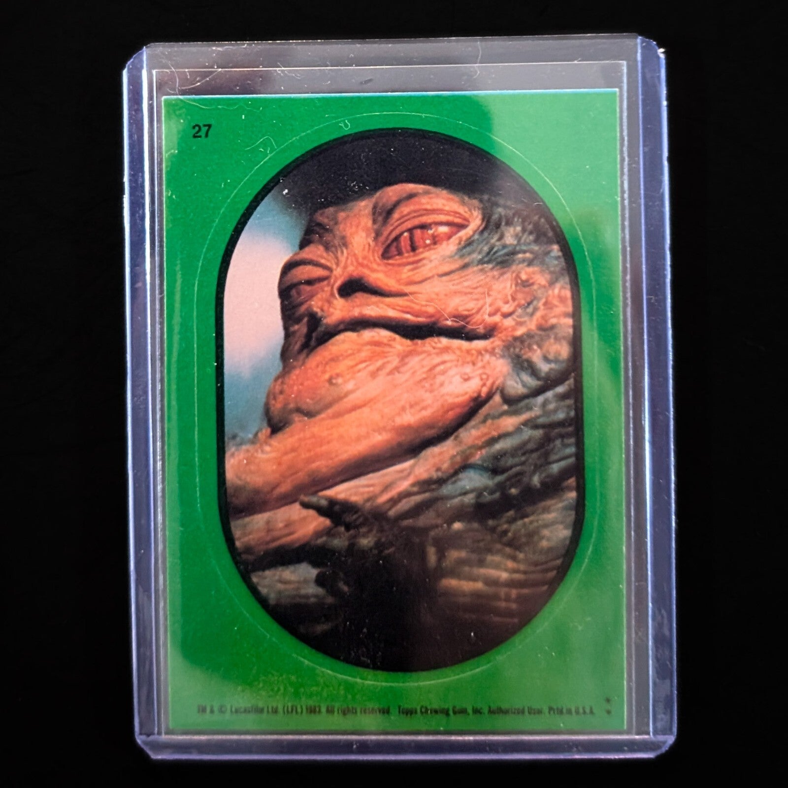 1983 Topps Return of the Jedi vintage sticker card featuring Jabba the Hutt, sold by Go Figment