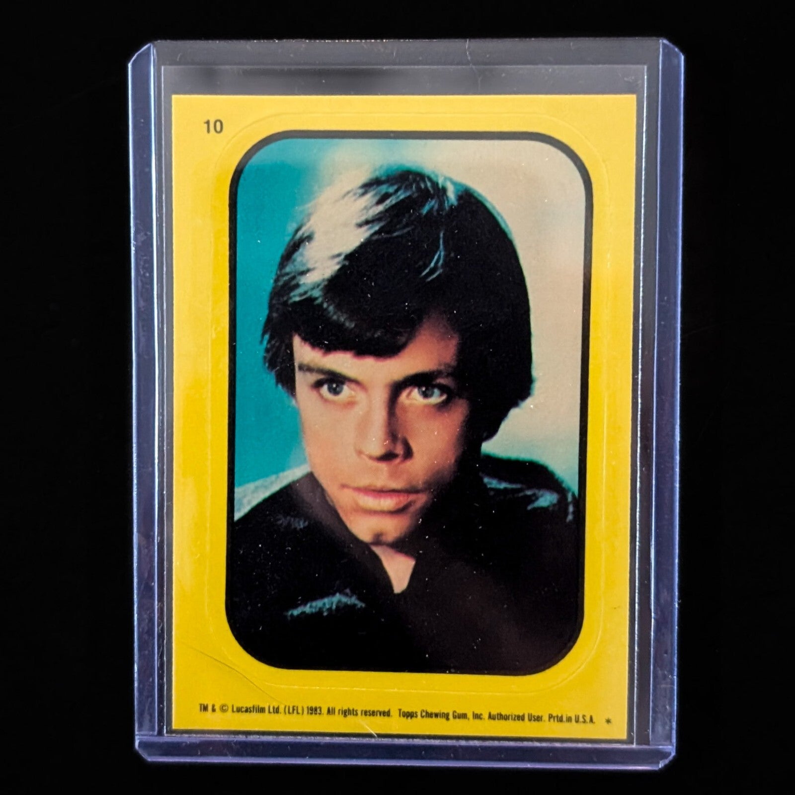 1983 Topps Return of the Jedi Luke Skywalker sticker card in protective sleeve by Go Figment collectibles