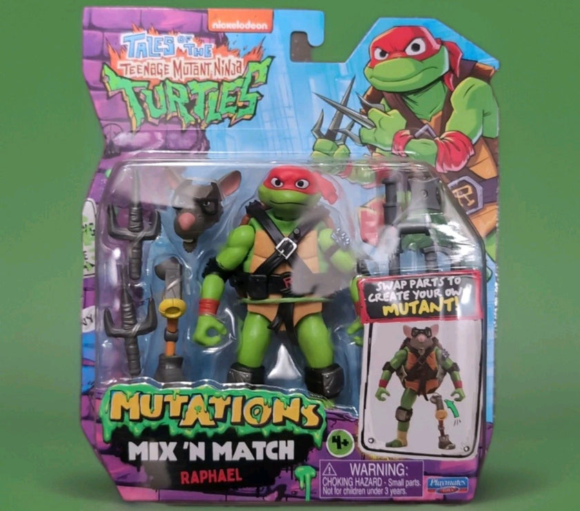 Teenage Mutant Ninja Turtles Mutations Mix N Match Raphael action figure by Playmates Toys in package with accessories