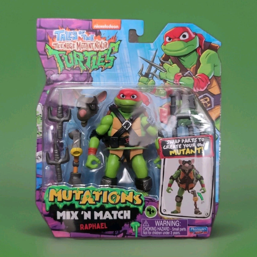 Teenage Mutant Ninja Turtles Mutations Mix N Match Raphael action figure by Playmates Toys in package with accessories