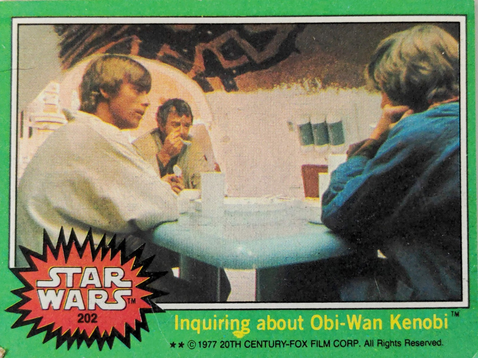 1977 Topps Star Wars trading card featuring Obi-Wan Kenobi scene from Go Figment vintage collection
