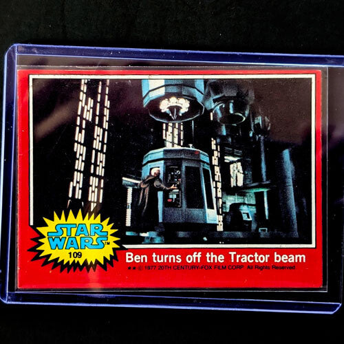 1977 Topps Star Wars trading card featuring Ben turning off the Tractor beam from Go Figment vintage collection