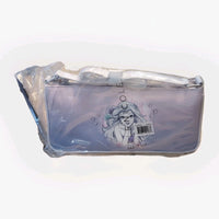Danielle Nicole pastel purple baguette bag with Ariel illustration in protective plastic wrap and barcode label visible