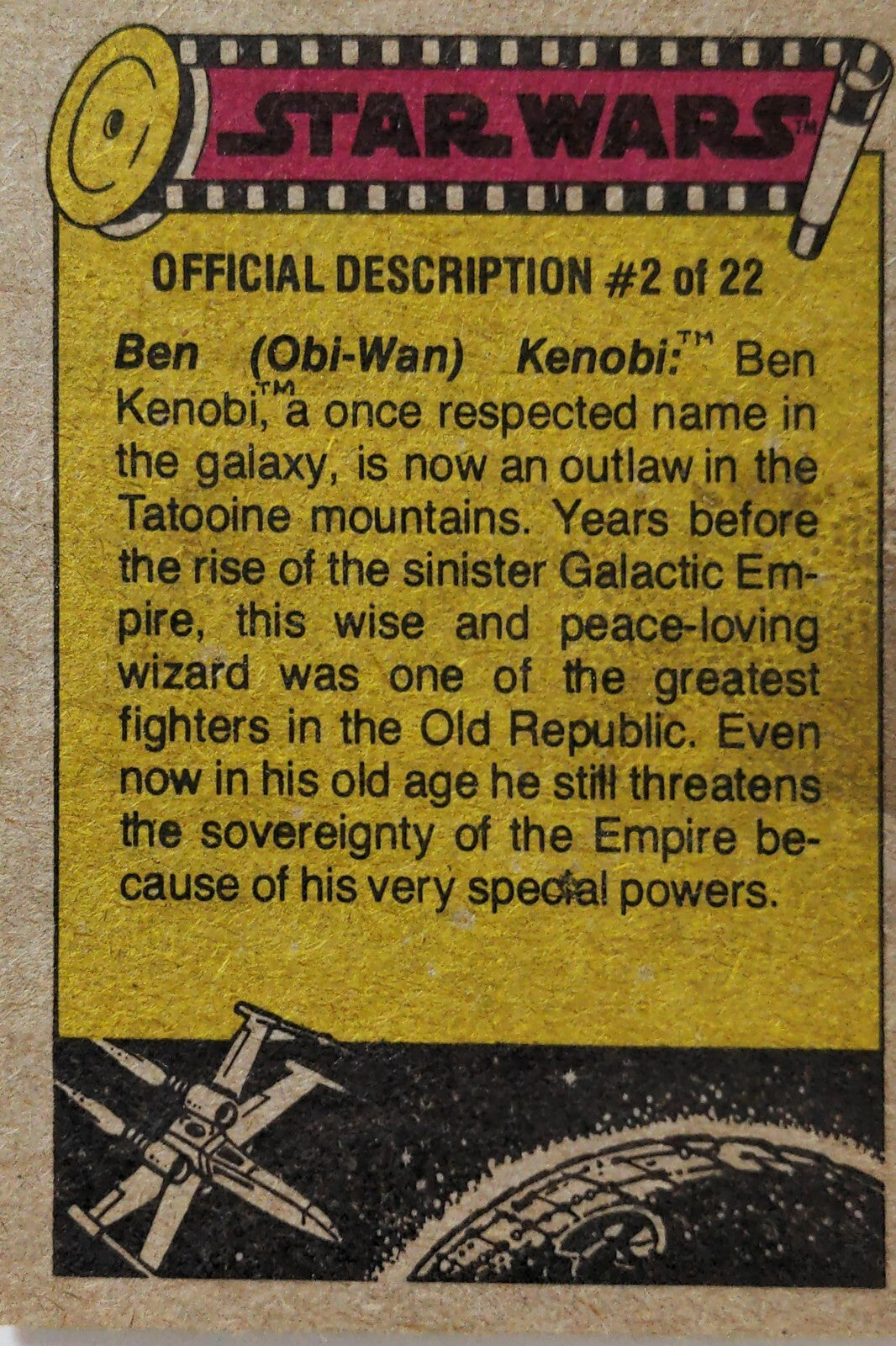 1977 TOPPS STAR WARS Trading Cards -YELLOW Series 3 - U Pick Complete Your Set