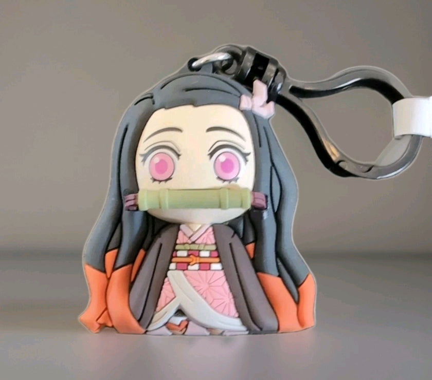 Nezuko Kamando Monogram Anime Demon Slayer Kimetsu No Yaiba - Bag Clip Keychain