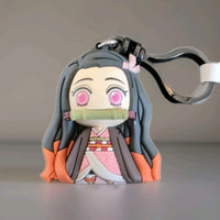 Nezuko Kamando Monogram Anime Demon Slayer Kimetsu No Yaiba - Bag Clip Keychain