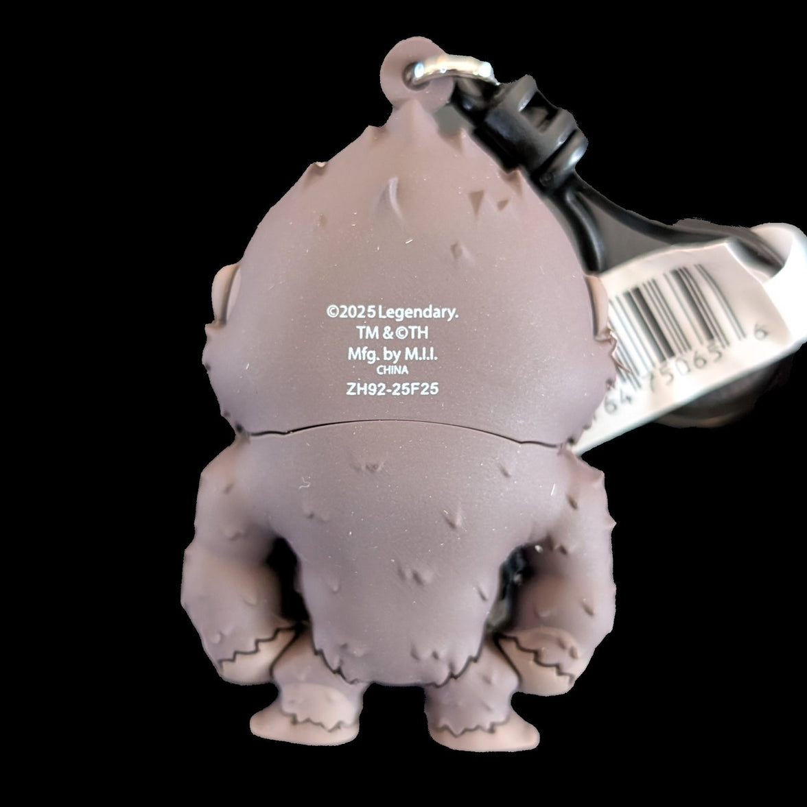 Monogram 3D foam bag clip keychain featuring King Kong character in black PVC from Godzilla-Kong The New Empire series